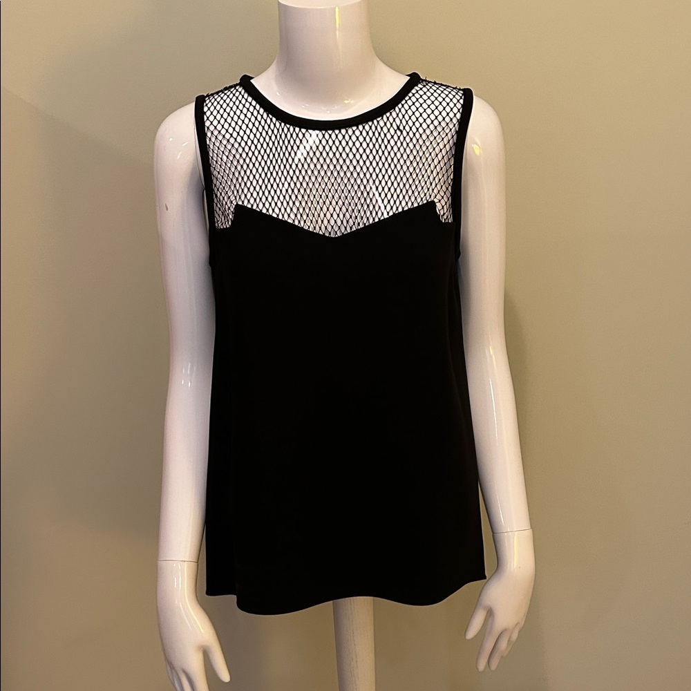 Rag & Bone Black Top with Mesh Detail